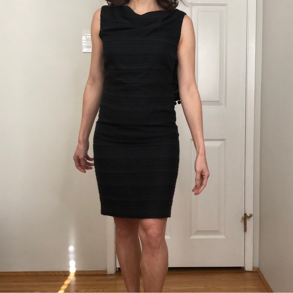 Thakoon Open Back Pom Pom LBD Black Cocktail Dress size 4 - Picture 2 of 16